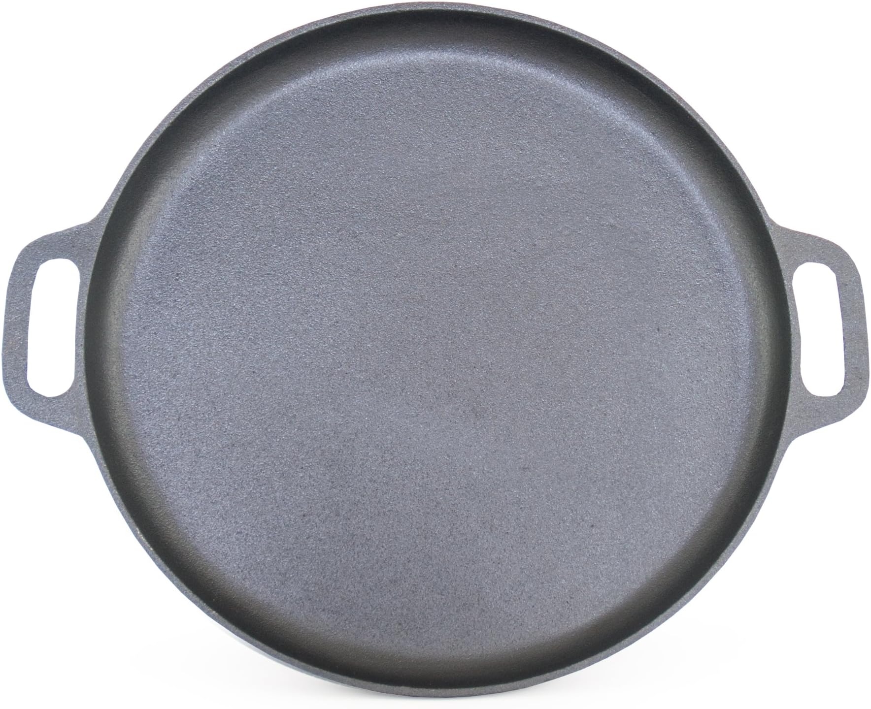 ForHauz Pre-Seasoned Cast-Iron Griddle/Pizza Pan, 14", Black