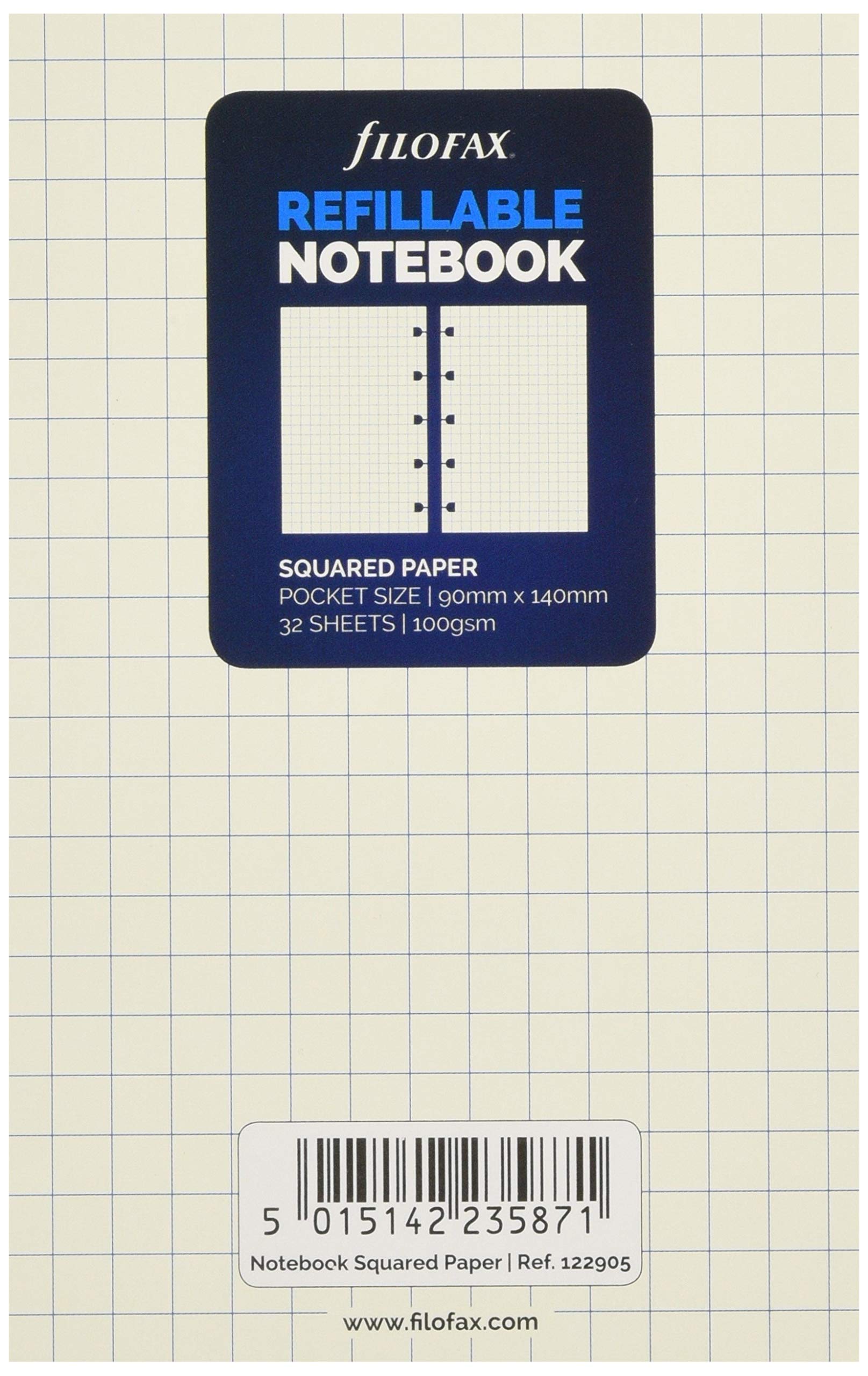 Filofax Pocket Squared Notes for Refillable Notebook - White