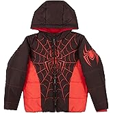 Marvel Winter Coat for Boys Spider-Man, Avengers Graphic Print Boys Puffer Winter Jacket for Big and Little Kids