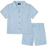 Hurley Baby and Toddler Boys' Short Sleeve Button Up Shirt and Shorts 2-Piece Outfit Set