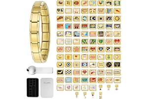Customizable Italian Charm Bracelet Links - Choose 10 from 80 Unique Elements - 316L Stainless Steel, 9x10mm, Zodiac Signs, A