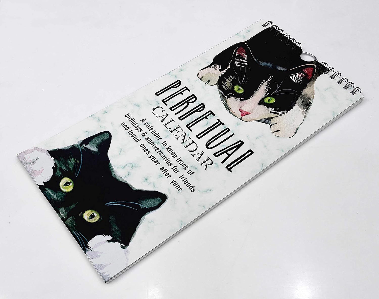 Inkdotpot Cat Rustic Perpetual Calendar Birthday Wall Hanging Anniversary Special Event Reminder Calendar Book Journal Stationary Wall Hanging Birthday Gift Card Planner Organizer - Image 3