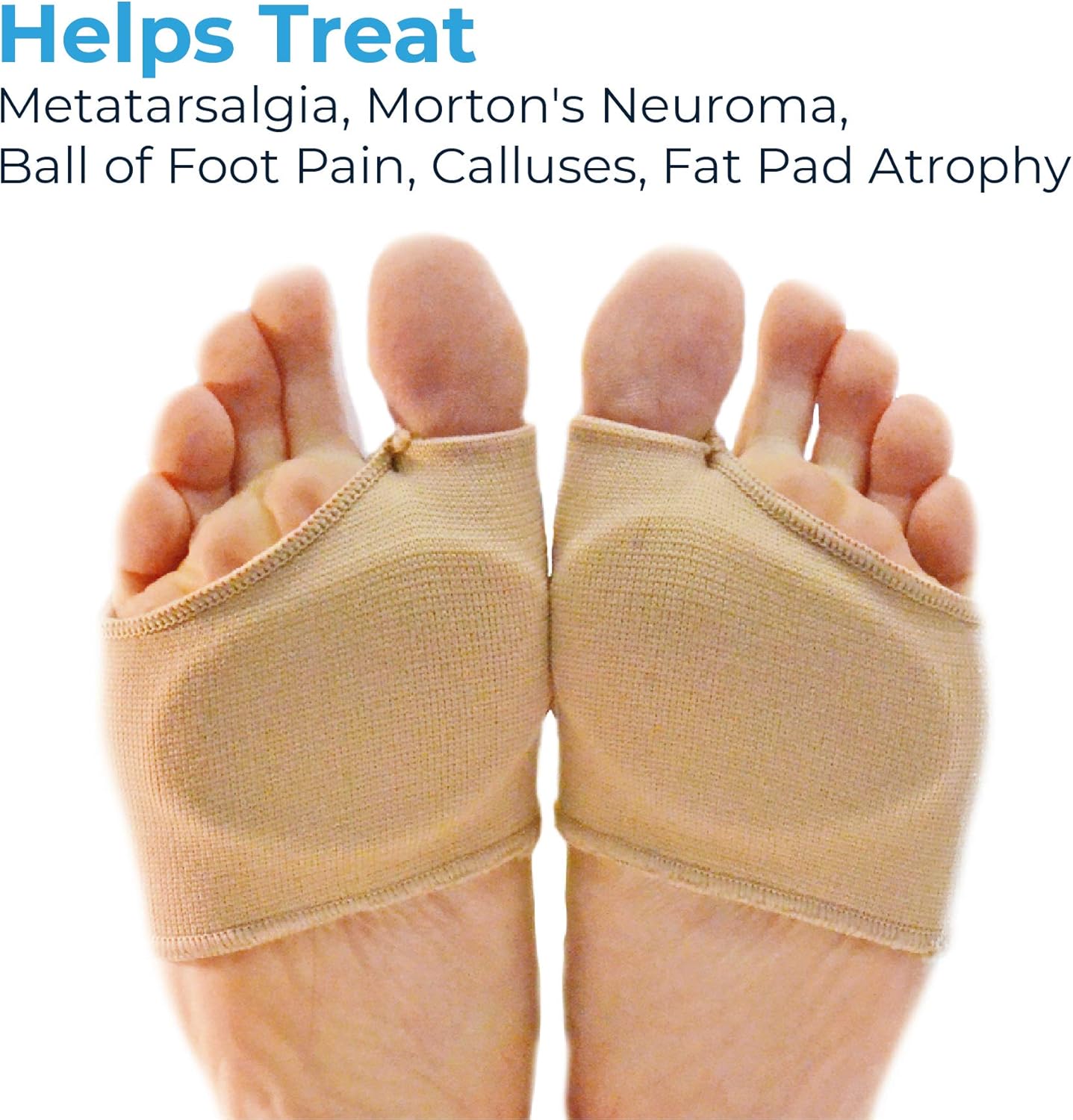 NatraCure Gel Metatarsal Pads - 1 Pair - with Metatarsalgia Forefoot Cushion - for Ball of Foot Pain Relief - (Sizes: Small/Medium to Large/X-Large): Health & Personal Care