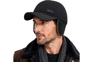 Clakllie Warm Baseball Cap with Ear Flaps Winter Caps Men Cold Weather Russian Ushanka Trapper Hat Hunting Style Trucker Hats