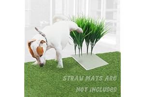 Sysmashing 8Pcs Fake Grass Plants Pee Post for Dogs to Pee on, Guiding Male Dogs to Urine and Preventing Urine from Splashing Everywhere,Easy to Install and Clean(Lemon Grass)