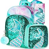 3PCS Kids Backpacks for Girls, 16" Little Kid Preschool School Bookbag and Lunch Box - Unicorn/Mermaid/Flamingo | 3PCS, Preschool School, Bookbag, and Lunch Box
