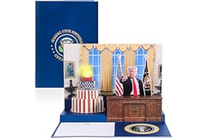 Laughalot Talking Trump Pop Up 3D Birthday card with Donald Trump Real Voice with Light & Sound Says Happy Birthday to Make Your Birthday Great – Donald Trump Interactive Card Gift for Men and Women