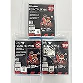 Ultra PRO Penny Sleeves, Clear Trading Card Sleeves, Standard Size 2.5 x 3.5 Inch, 1000 Count Pack, 3 Pack Bundle