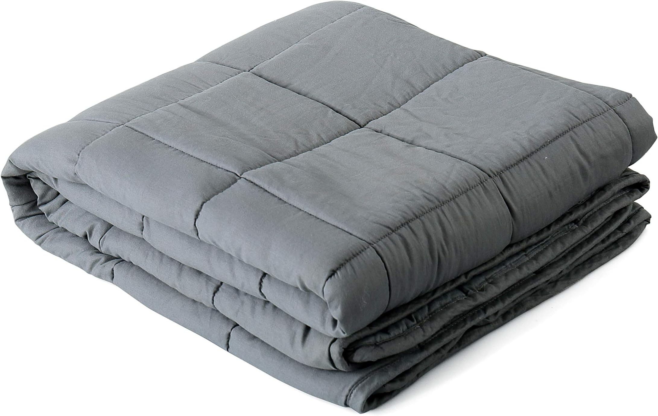 Reafort Cotton Material Shell Weighted Blanket, Heavy Blanket for Adult (Dark Grey, 60"x80" 15Lbs)