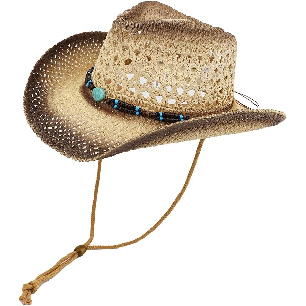 7268 Adult Sun Straw Western Cowboy Hat Summer Sun Bucket Cap Western Cowboy Big Brim Fedora Tweed  main image 4