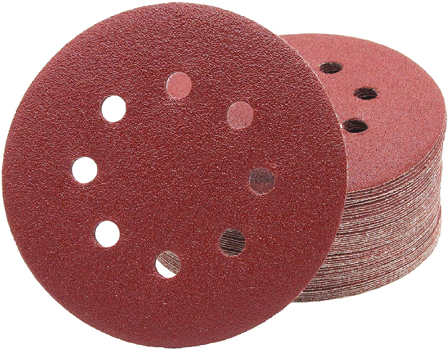 Professional Sanding Discs | 50pcs | 8-Hole | Ø125mm | Grit 80 | for Orbital Sanders | Abrasive Paper | Grinding Pads