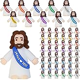 Bamamon 50 Pcs Little Jesus Figures, Mini Jesus Figurines in Bulk Easter Jesus Loves You Tiny Christ Toys to Hide and Seek Sunday School Religious Party Favors Baptism Gifts for Easter Egg Stuffers