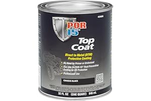 POR-15 Top Coat Paint, Direct to Metal Paint, Long-term Sheen and Color Retention, 32 Fluid Ounces, Chassis Black