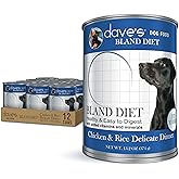 Dave's Pet Food Bland Diet Dog Food (Chicken & Rice), Sensitive Stomach, Easy to Digest, Gluten-Free, Digestive Care, Wet Canned, 13.2 oz (Case of 12)