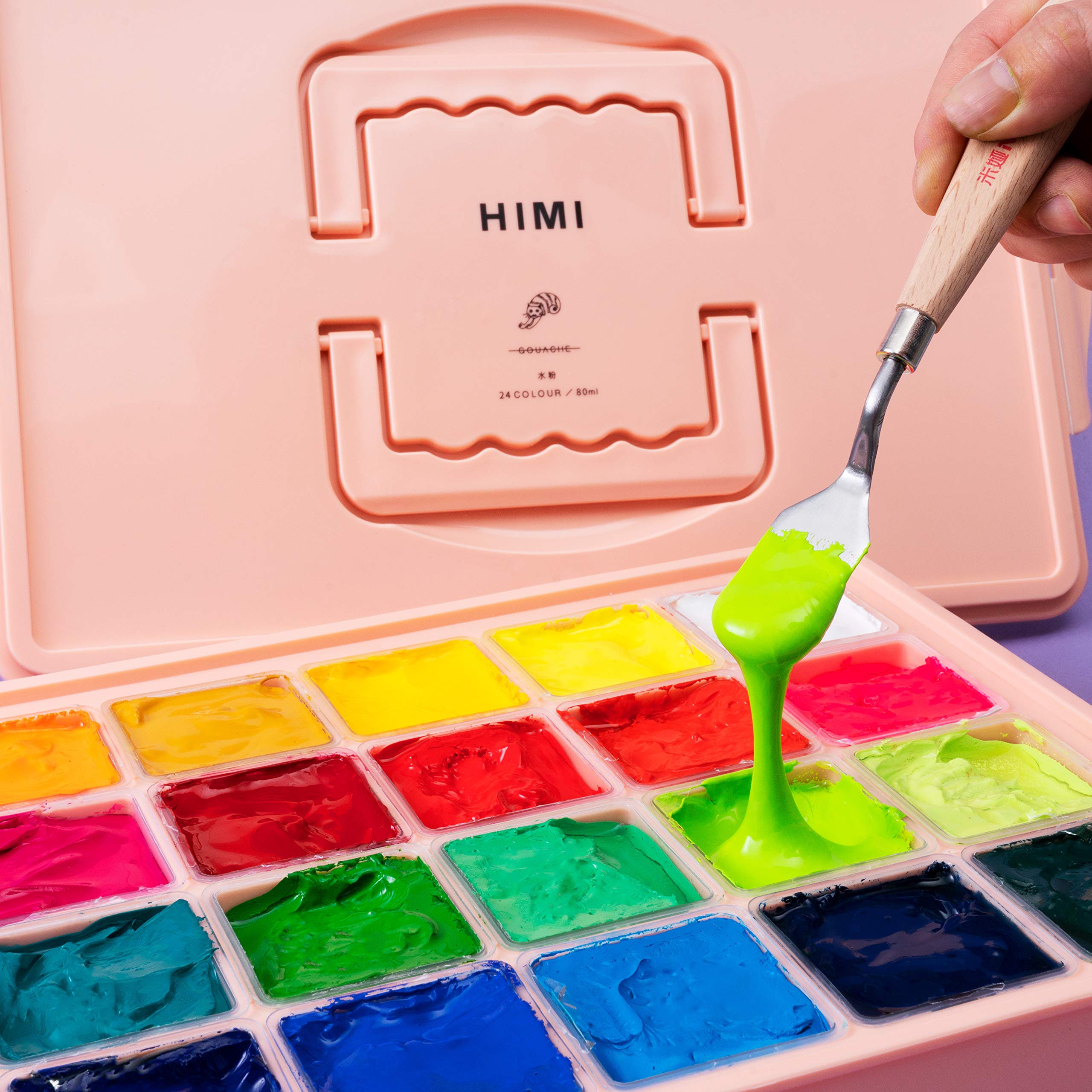 HIMI Gouache Paint Set 24 Colors (80ml/Pc) Paint Set Unique Jelly Cup