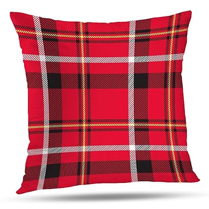 Amazon Com Batmerry Checkered Pillow Covers 18x18 Inch Red Black