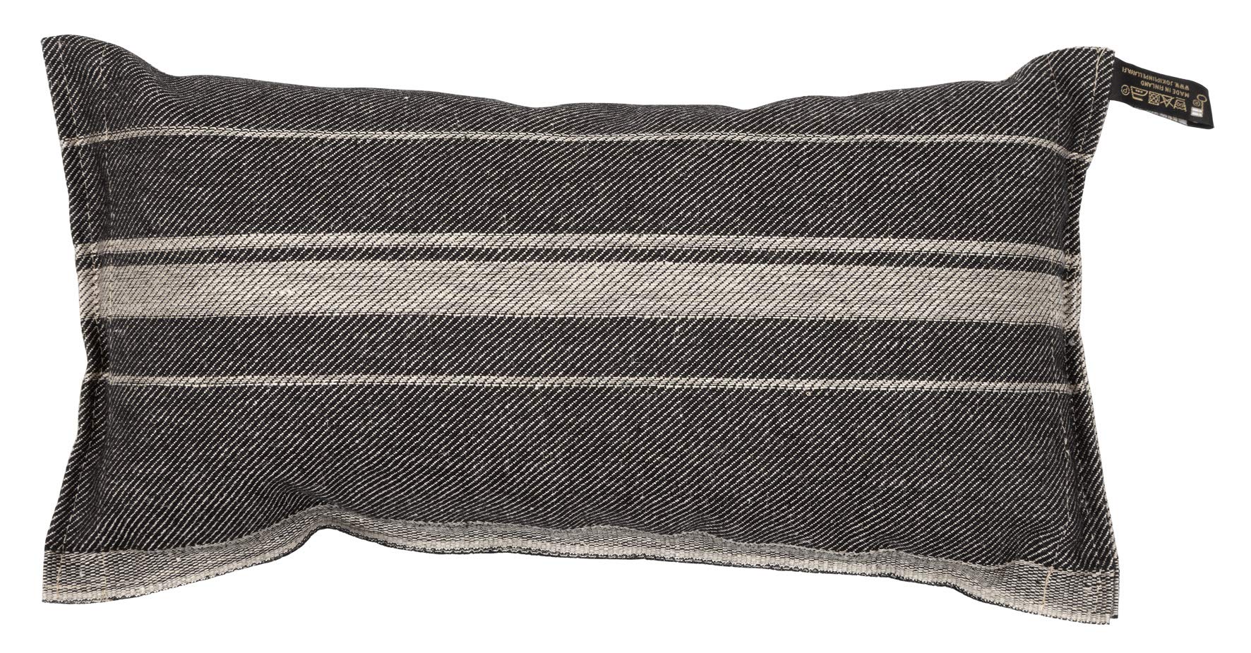 Jokipiin Linea Sauna Cushion and Travel Pillow Natural / Black Linen Sauna Accessories Made in Finland