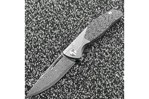 Shirogorov F95 Ball Bearing Titanium Carbon Fiber Handle Knife (F95 Damascus)