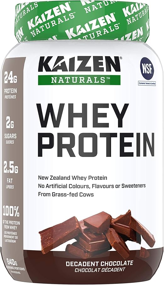 Kaizen Naturals GrassFed Whey Protein Powder, NSF Certified, Decadent