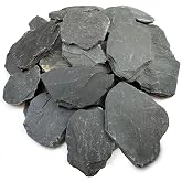 YISZM Slate Rock for Aquarium, 5-7 Inch Polished Natural Stone Rocks,10 lbs | Fish Tank Decor, Aquascaping Rocks, Safe for Aquariums, Terrariums