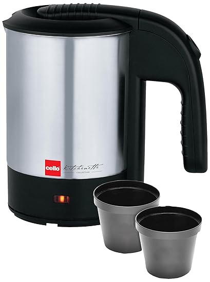 Cello CLO_EK_QB_700_BLKSLVR 0.5-Litre Kettle (Black/Silver)