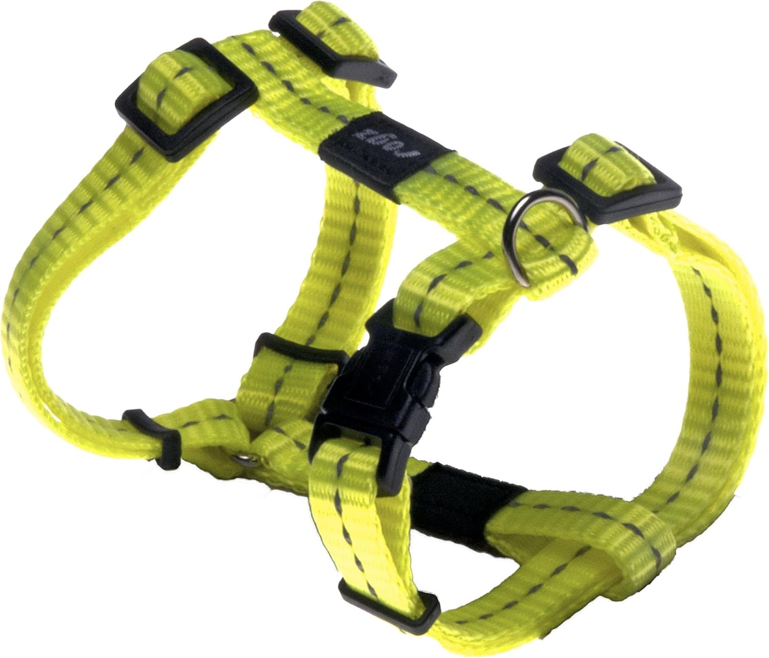 Reflective Adjustable H Harness for Small Dogs; matching collar and leash available, Yellow, 3/8" Small