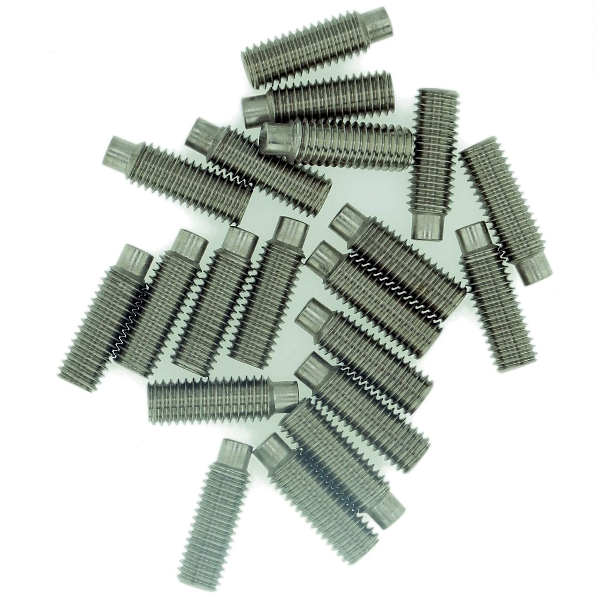 M8 (8mm x 8mm) Hex Socket Grub Screw (Dog Point) - Stainless Steel (A2) (Pack of 20)