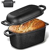 YAGONTE 4.6 Quart Oval Dutch Oven for Bread Baking, Bread Oven for Sourdough, Cast Iron Bread Loaf Pan for Homemade Bread