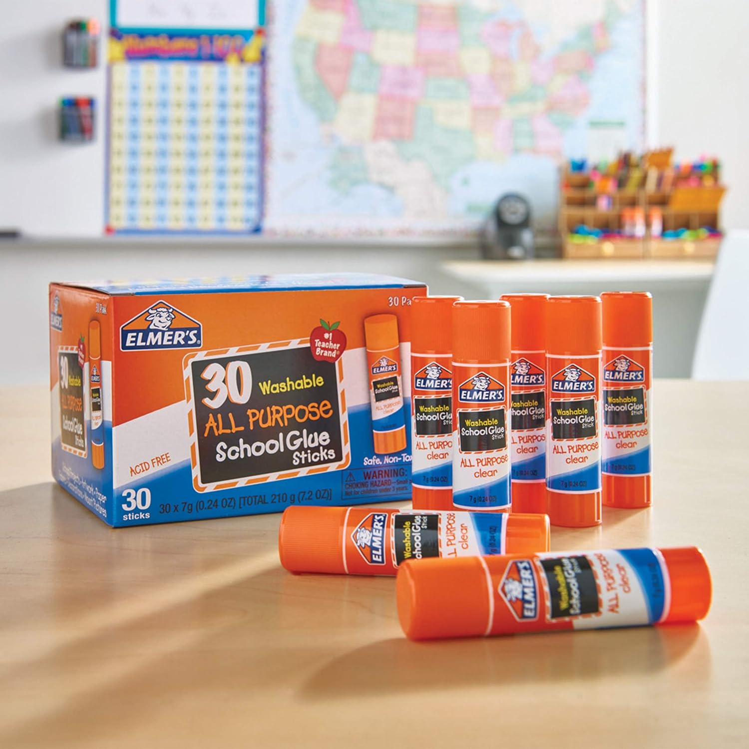 Elmer's All Purpose School Glue Sticks, Washable, 7 Gram, 30 Count : Office Products
