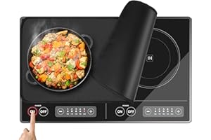 Amerbro Fireproof Induction Cooktop Protector - 23.5 x 11.5in (Magnetic) Induction Cooktop Mat for Electric Induction Stove - Heat Resistant & Waterproof - Prevent Scratches and Burns - Black