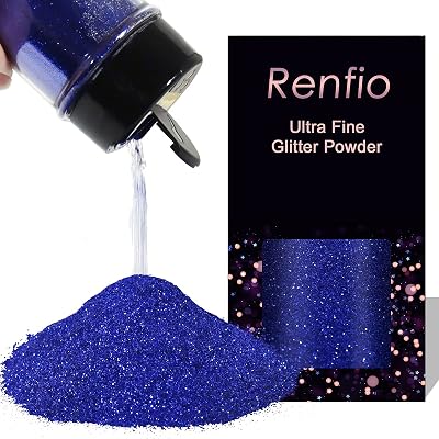 Renfio Ultra Fine Glitter Powder Deep Ocean 50g Resin Flakes for Crafts