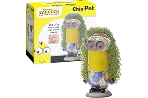 Chia Pet Kevin - Minions with Seed Pack, Decorative Pottery Planter, Easy to Do and Fun to Grow, Novelty Gift, Perfect for Any Occasion