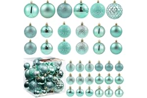 LANGXUN 36pcs Peacock Christmas Tree Decorations Balls, Bolas De Navidad, 2025 Christmas Decor, Indoor Outdoor Shatterproof Christmas Ornaments, Xmars Party Wedding Suppiles