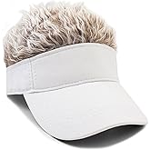 WULIQIUQIU Mens Visor Cap with Fake Hair Novelty Golf Hats Wig Hat Spiked Adjustable Baseball Cap