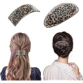 YIERSO French Oval Barrette Hair Clips,Acetate Large Vintage Tortoise Shell Barrettes,Strong Hold No-Slip Grip Metal Clasp,2-Pack 4"&3" for Thick Wavy Long Hair Accessories Women Gift (Brown)