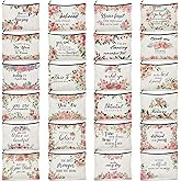 Talltalk 24 Pcs Makeup Bag Bulk for Women Flower Inspirational Toiletry Canvas Zipper Makeup Bags Spring Appreciation Gifts Cosmetic Pouch Reusable Multipurpose Organizer