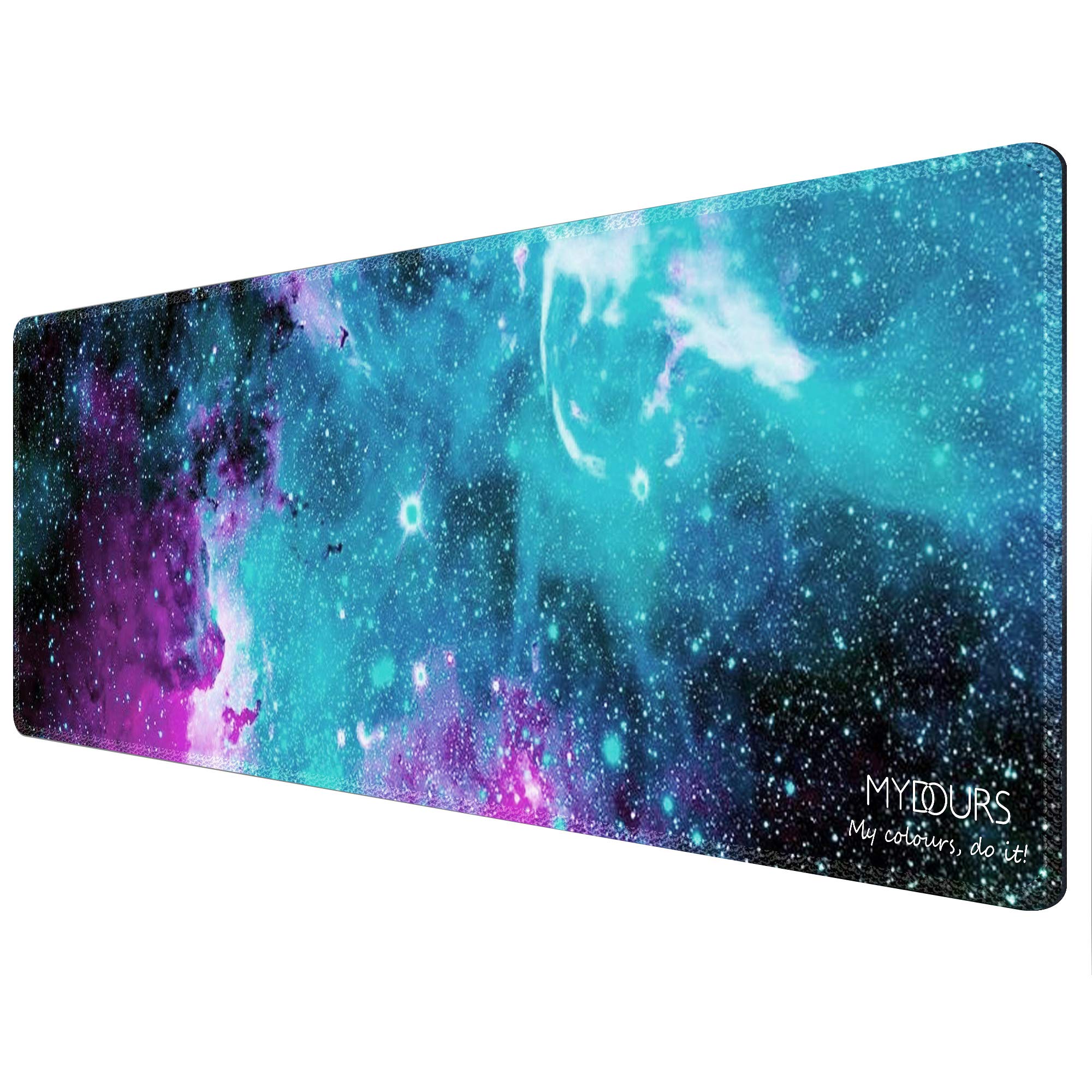 Mydours XXL Gaming Mouse Pad 120 x 40cm, Extra Large Mouse Pad with Fabric & Non-Slip Rubber, Desk Pad for PC Gaming & Office Workspace, Desk Pad for Keyboard & Computer Accessories (Universe)