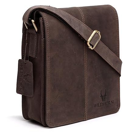 WildHorn Leather 20.32 cms Brown Messenger Bag (MB264A)