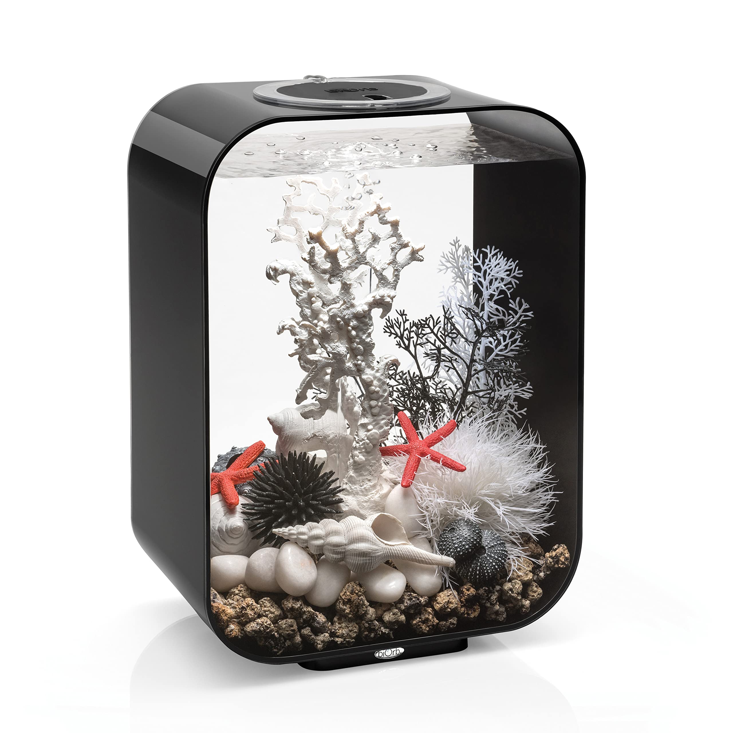 biOrb 72048 LIFE 15 LED black - decorative 15 litre aquarium complete set with filter system, LED lighting and ceramic substrate made of robust acrylic glass
