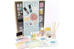 STMT DIY Signature Spa Set by Horizon Group USA, Mix & Make Your Own Spa Supplies with Salt Scrubs, Fragrances & Shimmer Lotions. Multicolored