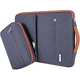 Voova Laptop Sleeve Case 15.6 Inch Compatible with MacBook Air 15 M2/M3/M4, MacBook Pro 15/16, 15-16" Hp Lenovo Dell Acer Asus, 2 in 1 Waterproof Computer Bag with Detachable Accessory Pouch, Grey