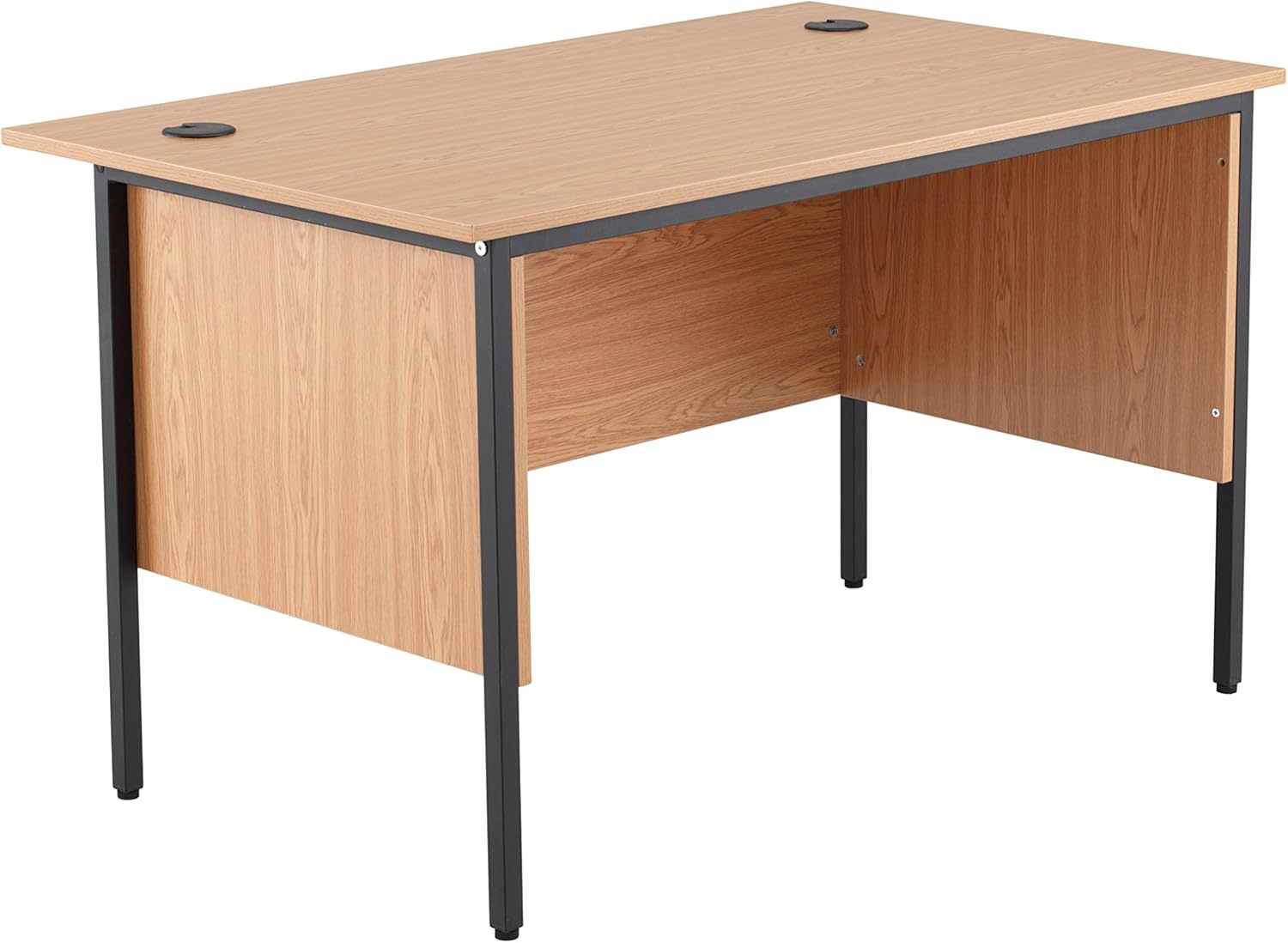 Office Hippo 18 Rectangular Desk with Modesty Panels, Wood, Oak, 123 x