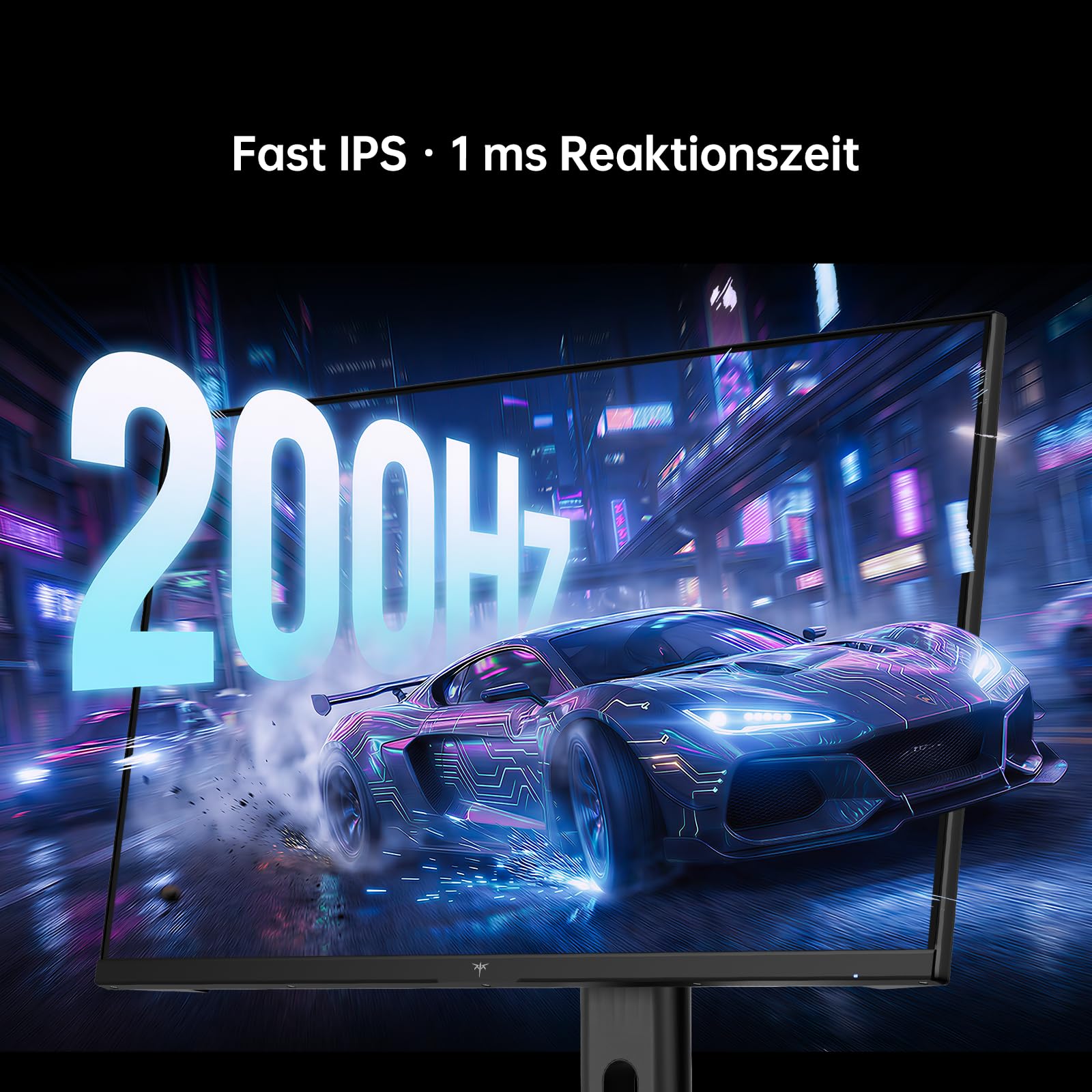 KTC Gaming Monitor 27 Zoll, QHD 2560×1440, 200Hz (OC 210Hz), Fast IPS, 1ms Reaktionszeit, HDR400, Adaptive Sync, 10-Bit Farbe, Höhenverstellbarer Stand, 2×DP 1.4, 2×HDMI 3