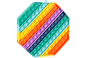 UIMOKI Push It Pop Fidget Toy Bubble Sensory for Anxiety & Stress Relief Autism, ADHD,Special Needs Autism Learning Octagon Rainbow Squeeze Bubble Toys Office School Game Crafts Kids Adults