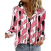 Zeagoo Blouse for Women Dressy Long Sleeve Button Down Shirts Business Casual Outfit Lightweight Solid/Printed Tops