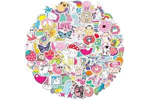 EAPHANT Water Bottle Stickers for Kids, 100 PCS Waterproof Cute Fun Vinyl Stickers Pack for Girls Boys