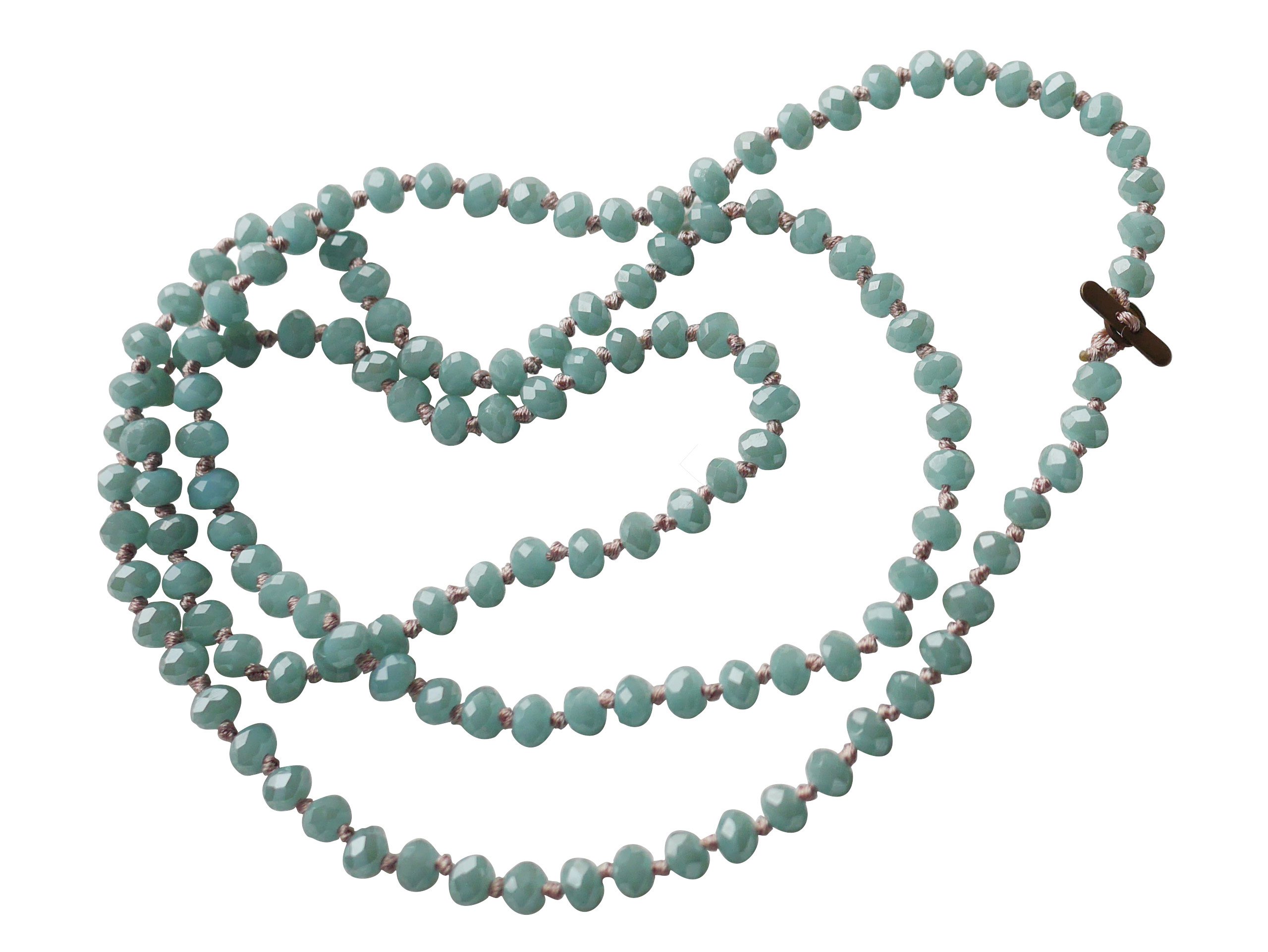 STAR BY QUEEN New Fashion Handmade Long Crystal Bead Chain Necklace Sweater Neckalce (Blue)