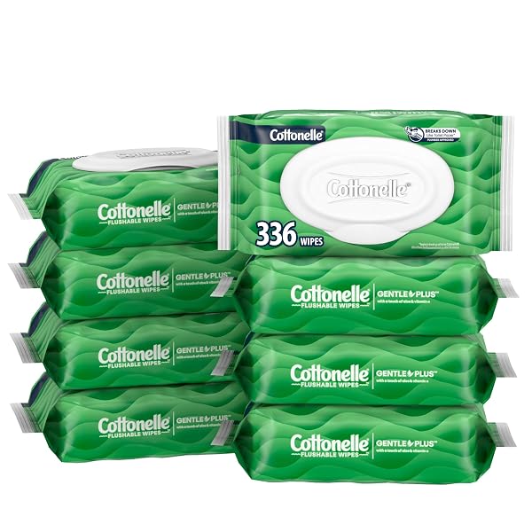 COTTONELLE GENTLEPLUS FLUSHABLE WET WIPES WITH ALOE &...