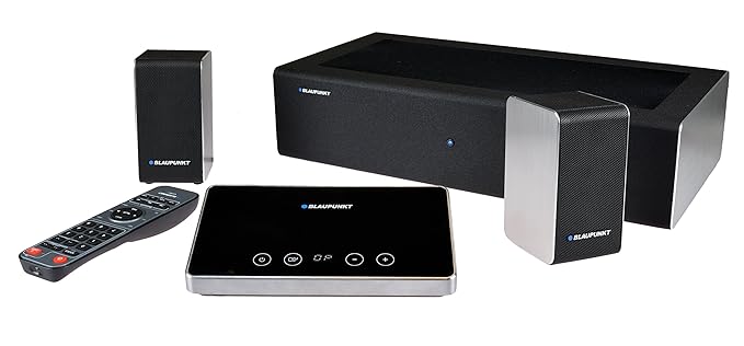 Blaupunkt LS 240-1 Hometheatre mit kabellosem Subwoofer, 750 Watt Musikleistung, Aluminium Gehäuse, schwarz