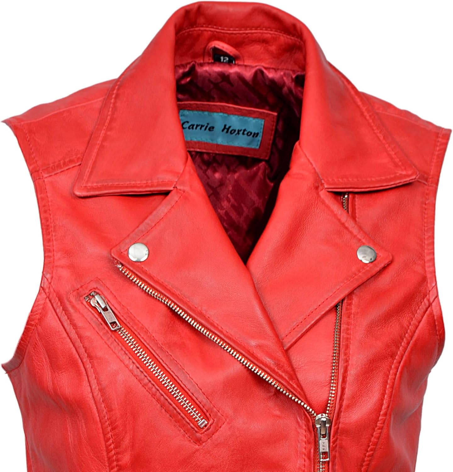 Red leather waistcoat Clearance
